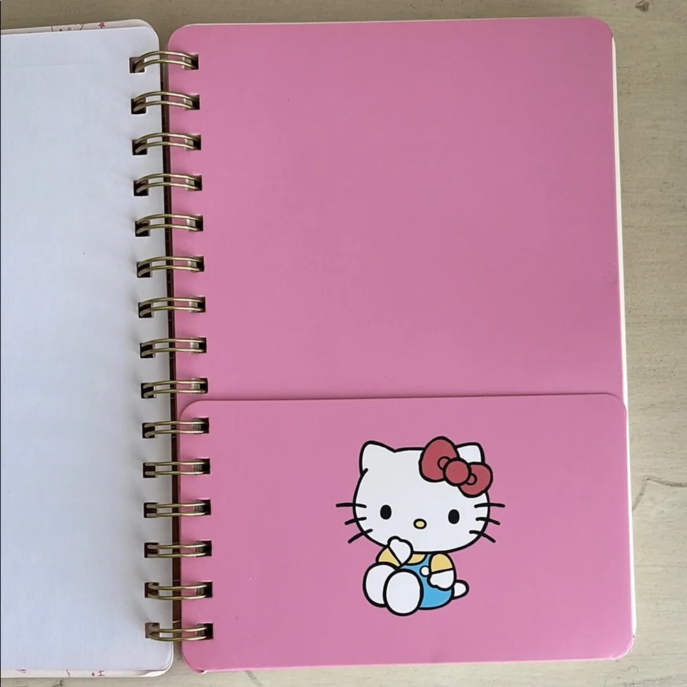 Hello Kitty Pink Spiral Notebook with Gold Accents